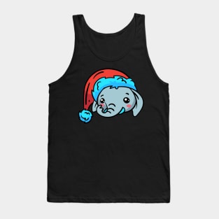 Christmas Jungle Face Elephant Tank Top